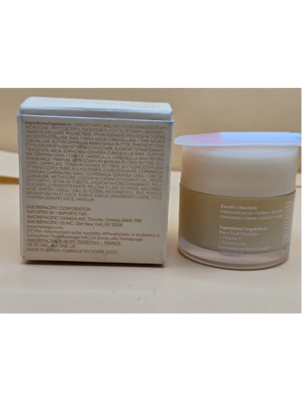 Laneige Lip Sleeping Mask Vanilla 0.70 oz 20g Intense Moisture Treatment New Box